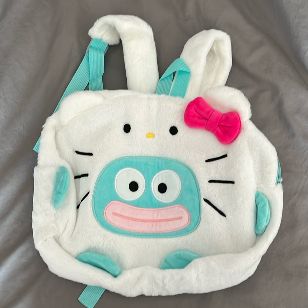 NWOT kawaii Hangyodon Hello Kitty fuzzy backpack.